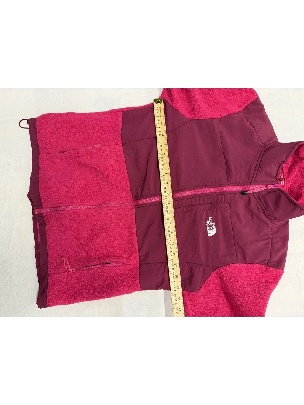 The North Face Women's XL Pink and Burgundy Fleece Jacket